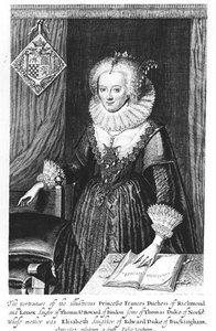 Portrait de la princesse Frances, duchesse de Richmond et Lennox, gravé par Guilh, 1623
